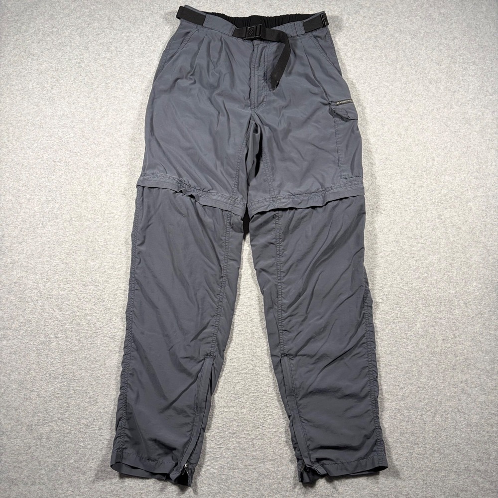 ExOfficio Convertible Cargo Pants Mens Small Gray Nylon Hiking Outdoor Zip Off